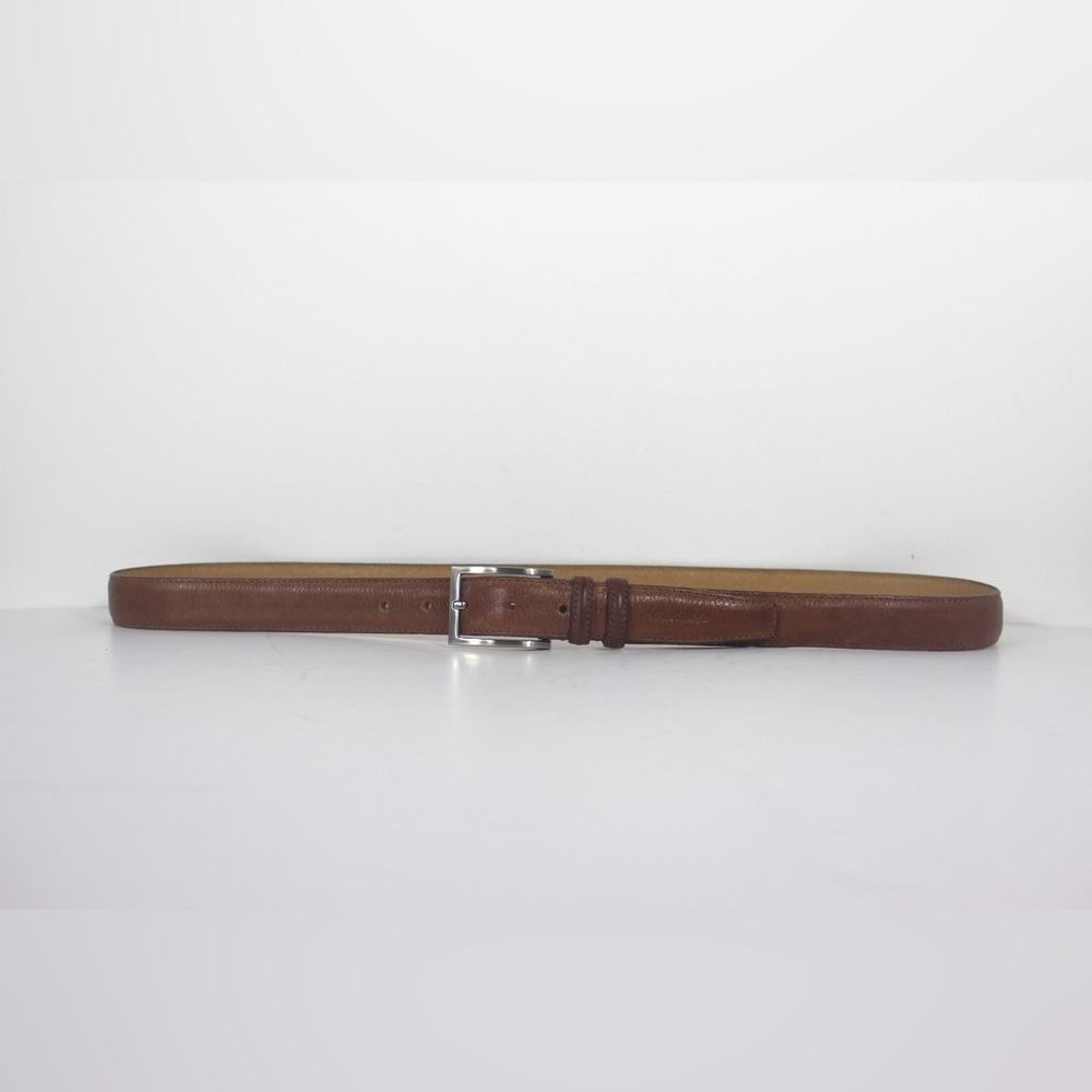 VALENTINO Italian Tan Leather Belt with Silver Buckle unisex - Picture 10 of 10